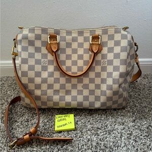 Louis Vuitton Speedy 30 bandoliere Damier Azur